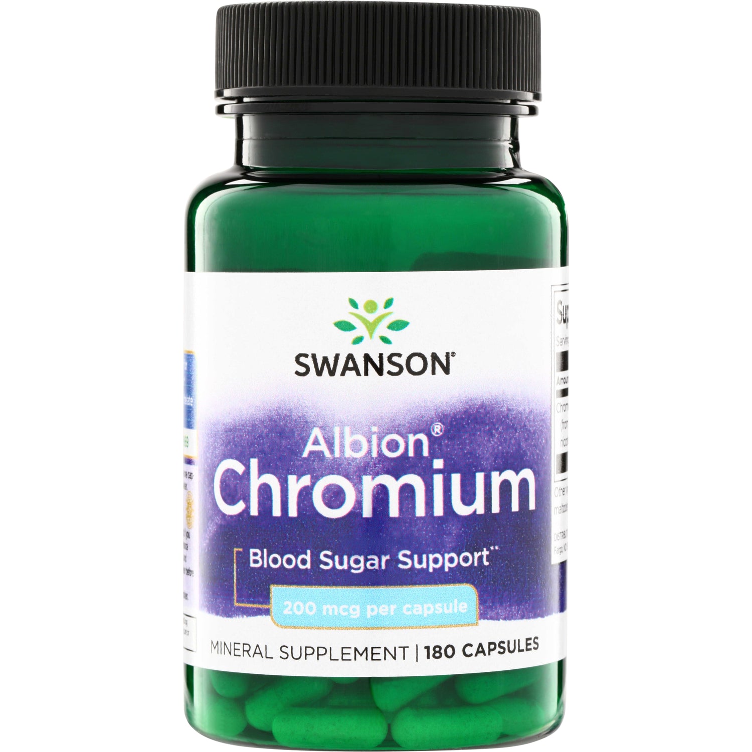 Хелатований хром, Swanson Chelated Chromium Glycinate, 200 мкг, 180 капсул