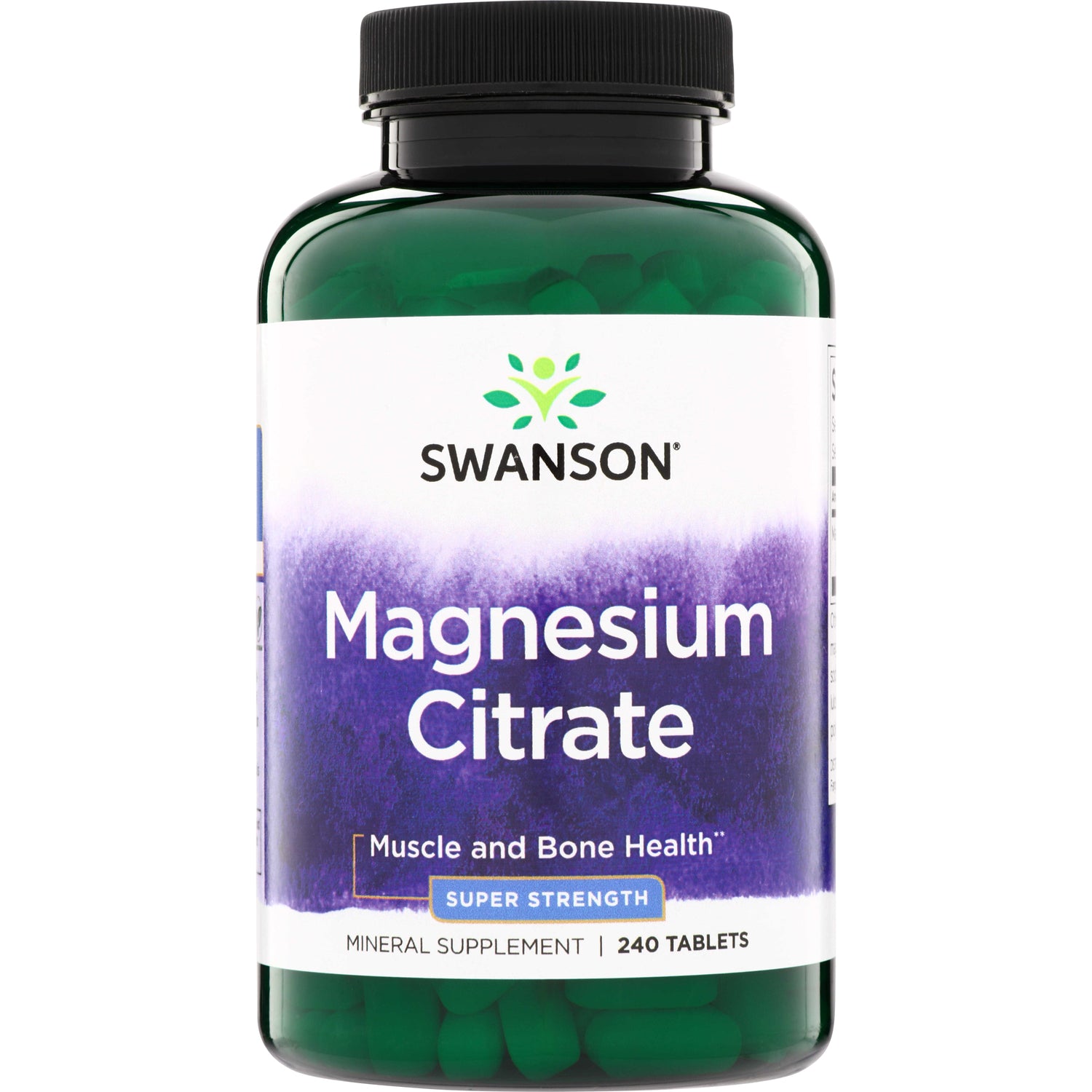 Магній цитрат, Swanson Magnesium Citrate Super Strength, 240 таблеток