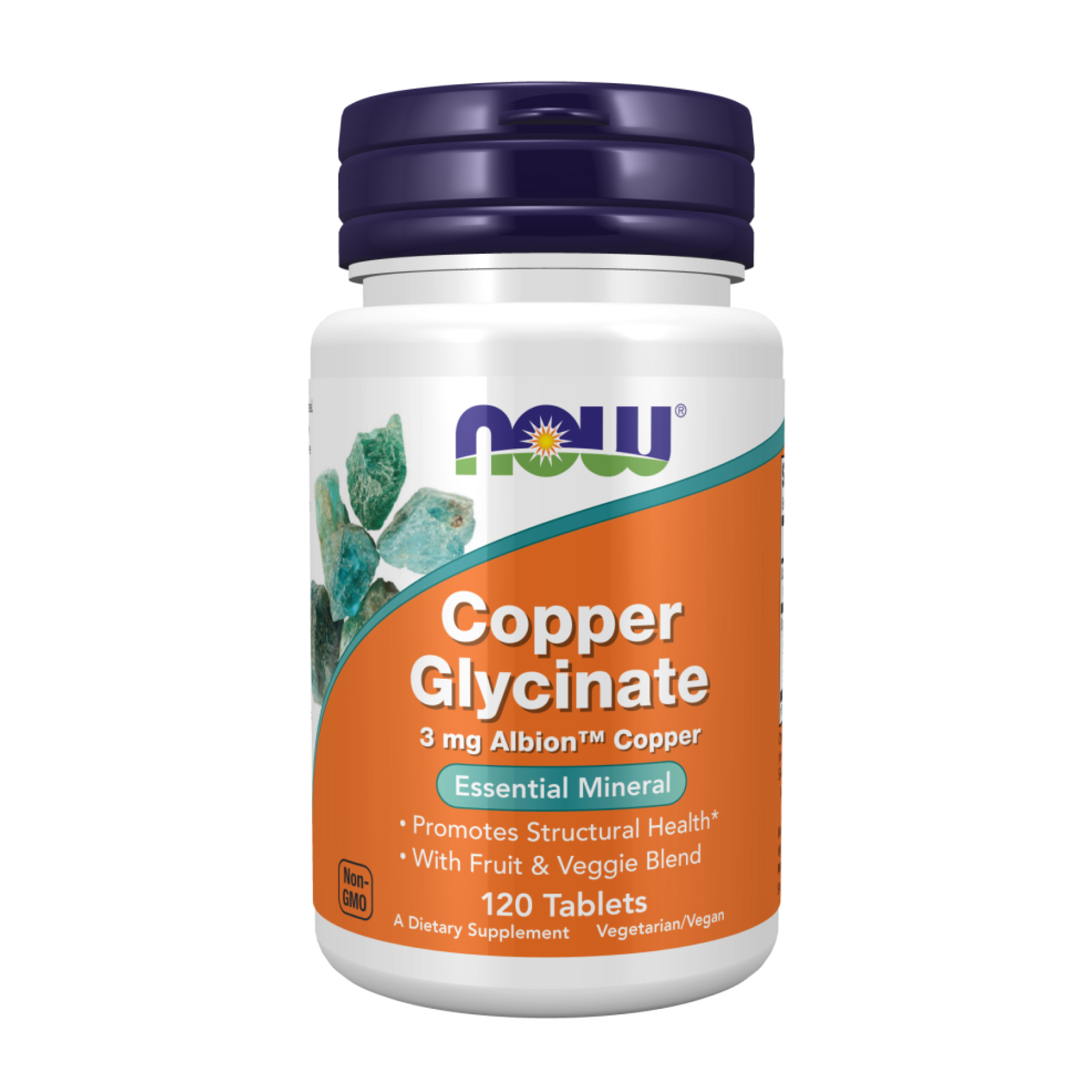 Мідь гліцинат, Now Foods Copper Glycinate, 3 мг, 120 таблеток