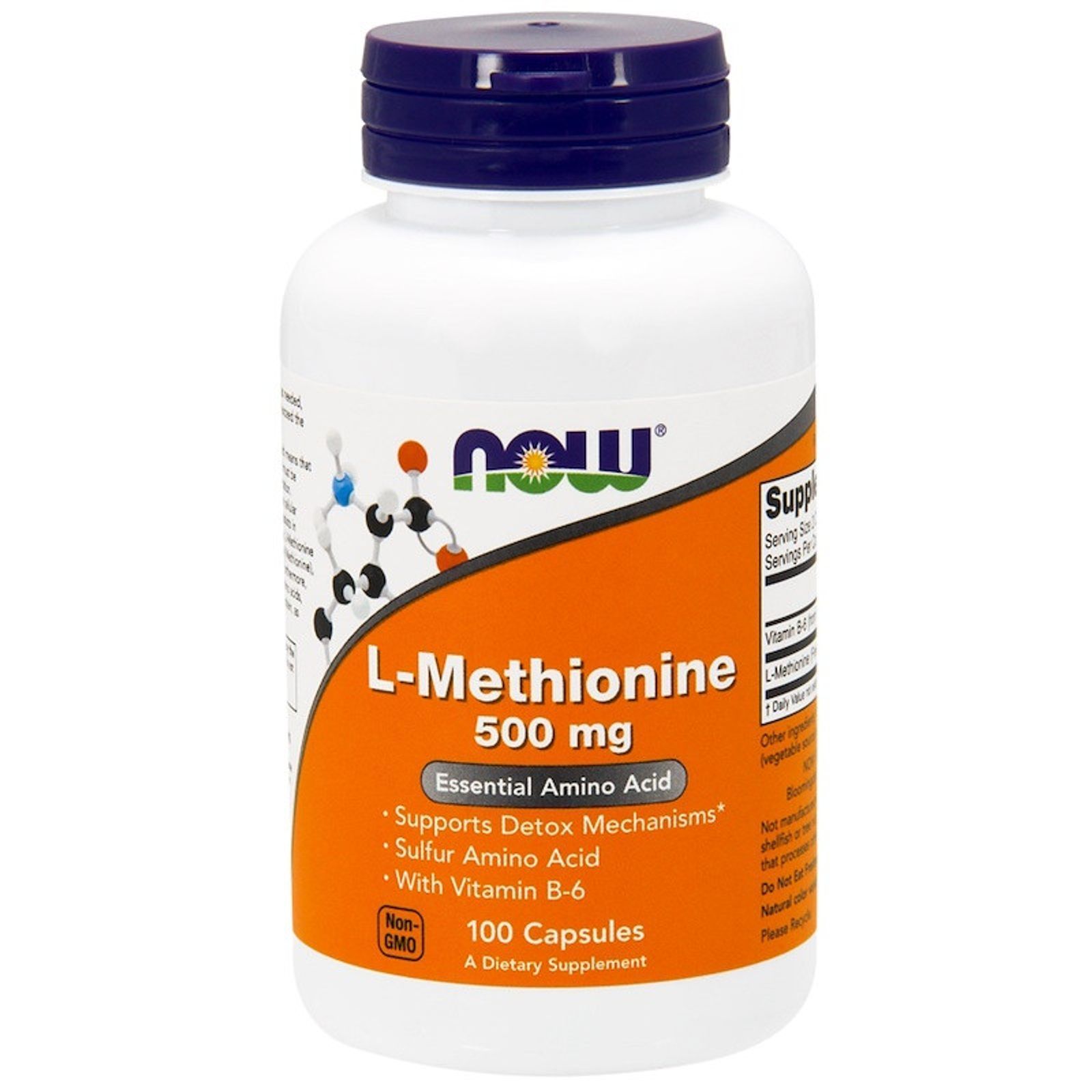L-метіонін, Now Foods L-Methionine 500 mg, 100 капсул