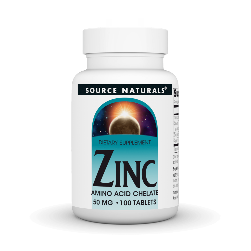 Цинк, Source Naturals Zinc 50 mg, 100 таблеток