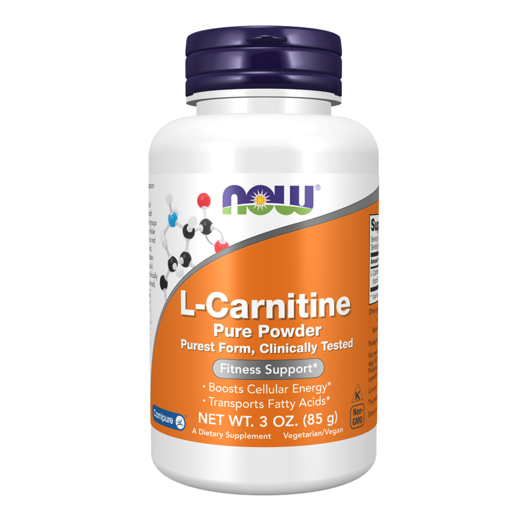 L-карнітин чистий порошок, Now Foods L-Carnitine Pure Powder, 85 г