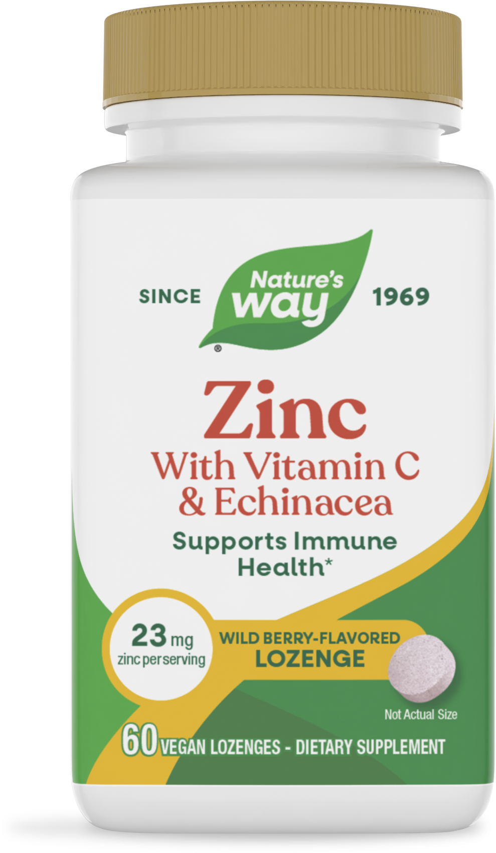 Цинк глюконат, Nature's Way Zinc Lozenges, 60 пастилок (лісові ягоди)