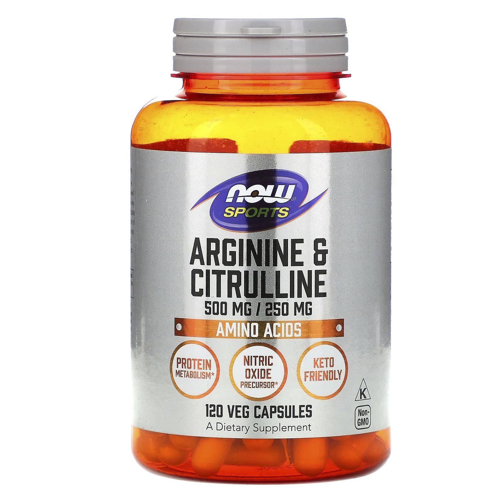 Аргинин и цитруллин, Now Foods Arginine & Citrulline, 500/250 мг, 120 капсул