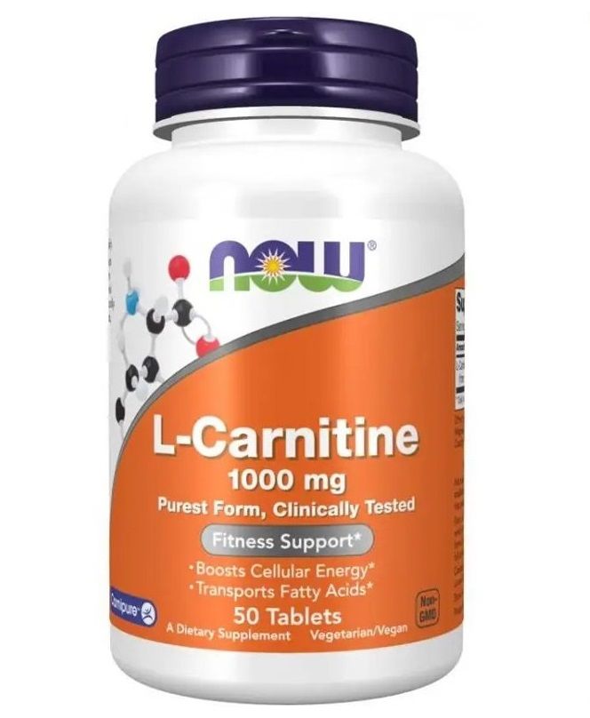 L-карнітин, Now Foods L-Carnitine, 1000 мг, 50 таблеток