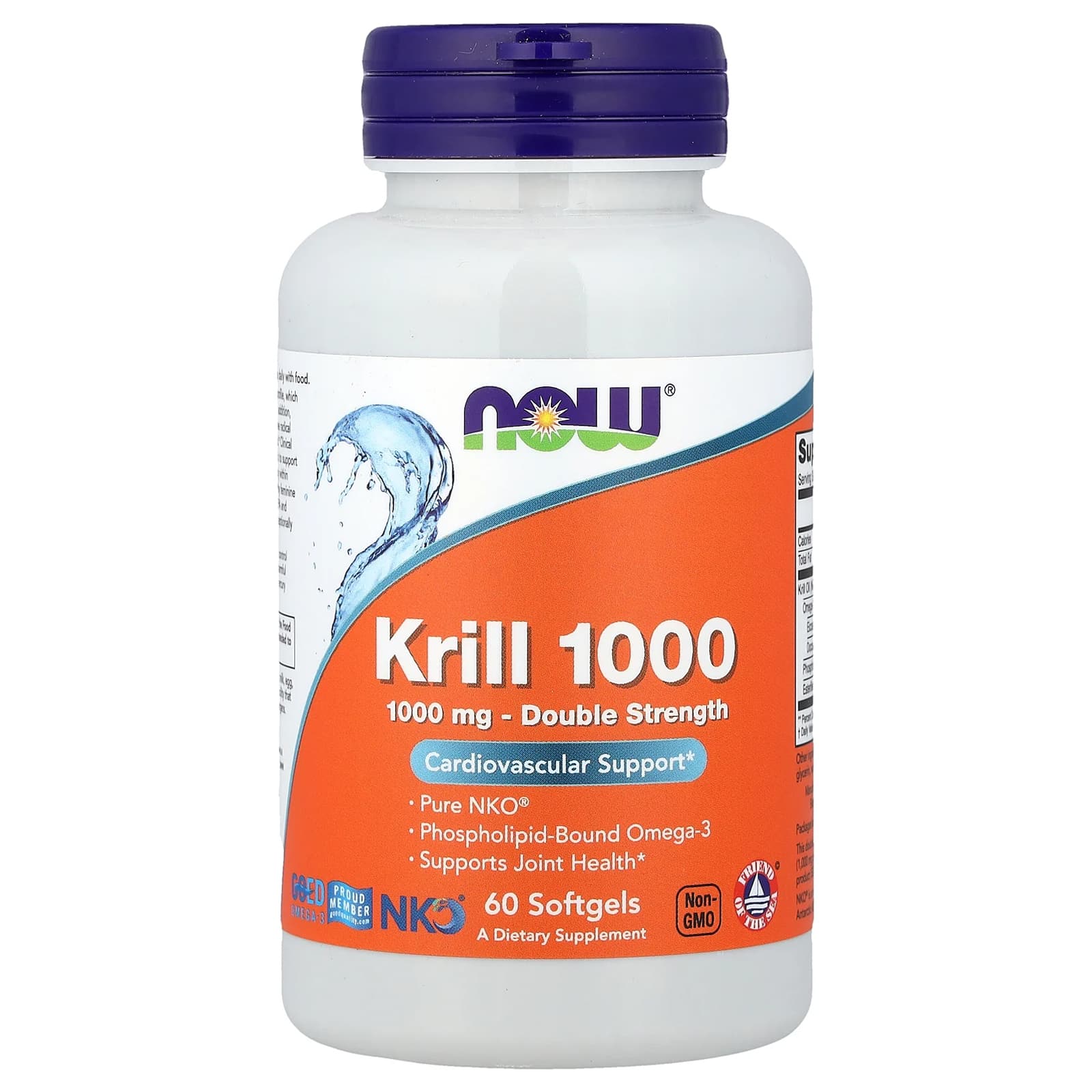 Олія криля, Now Foods Neptune Krill 1000 Double Strength, 1000 мг, 60 м'яких капсул