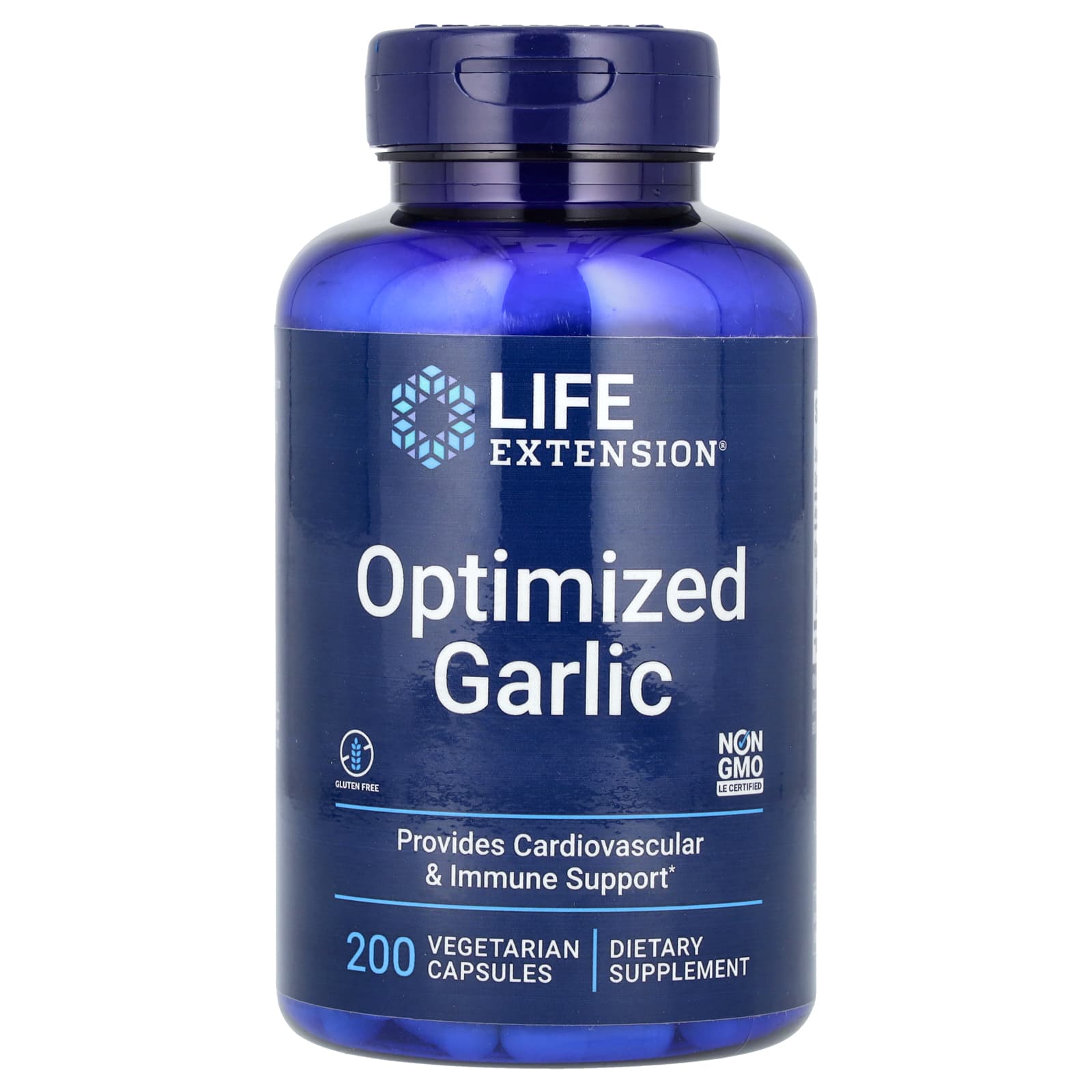 Часник оптимізований, Life Extension Optimized Garlic, 600 мг, 200 вегетаріанських капсул