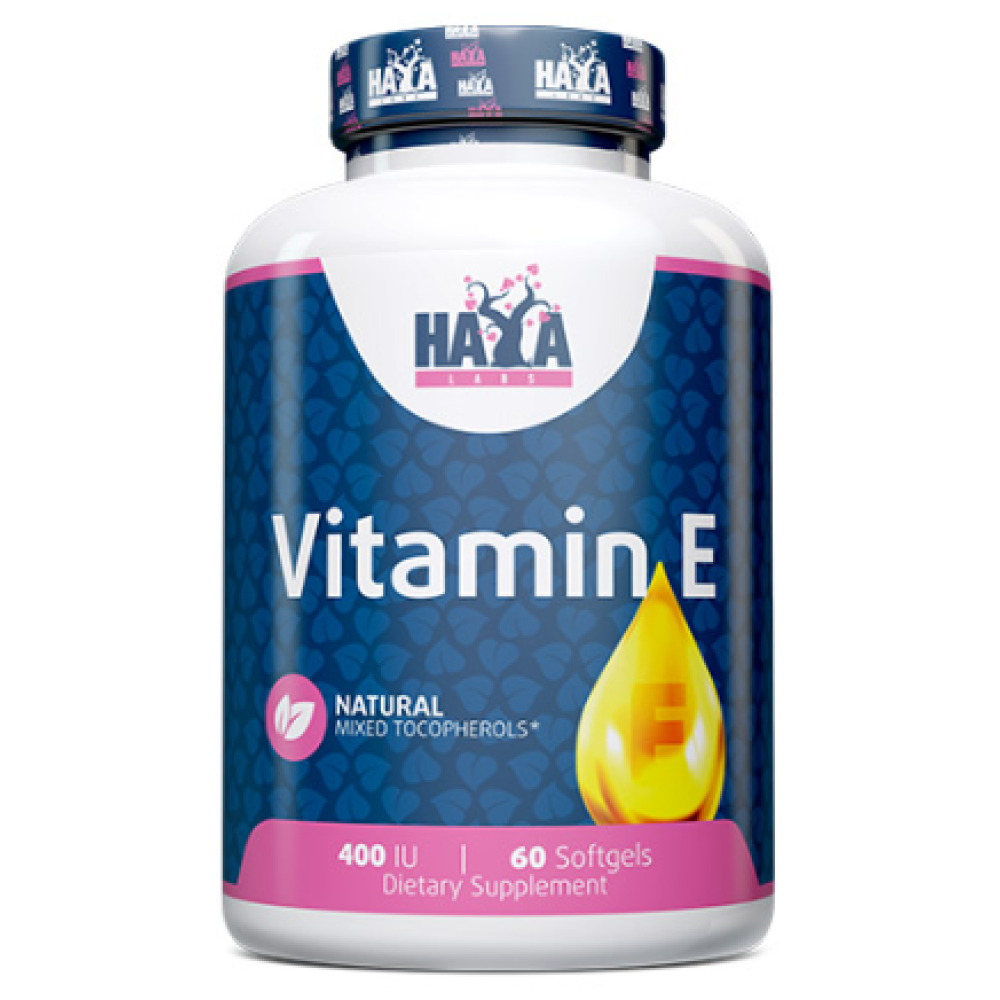 Вітамін E з сумішшю токоферолів, Haya Labs Vitamin E Mixed Tocopherols, 400 МО, 60 м'яких капсул