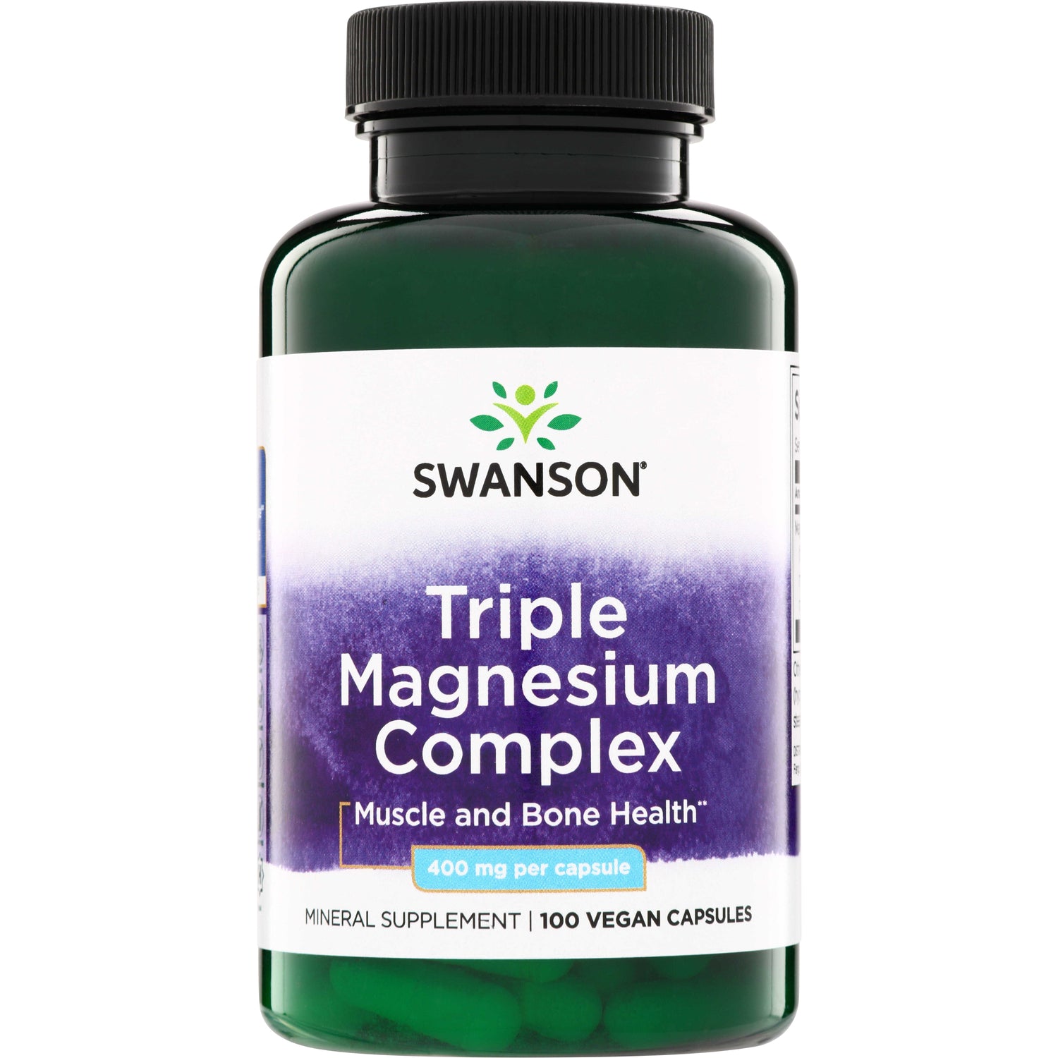 Магній потрійний комплекс, Swanson Triple Magnesium Complex, 400 мг, 100 вегетаріанських капсул