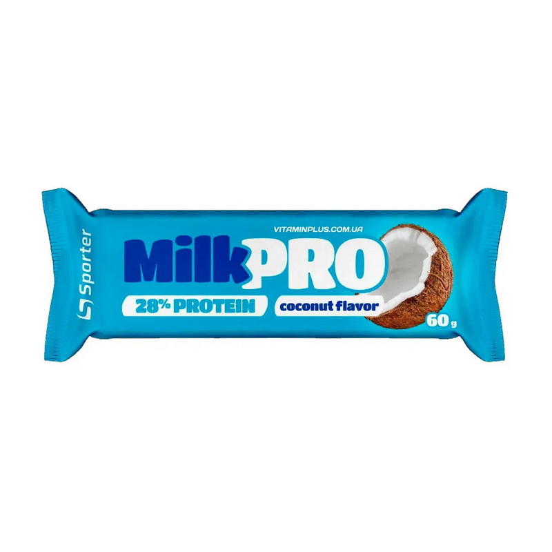 Протеїновий батончик, Sporter Milk Pro 28%, 60 г (Кокос)