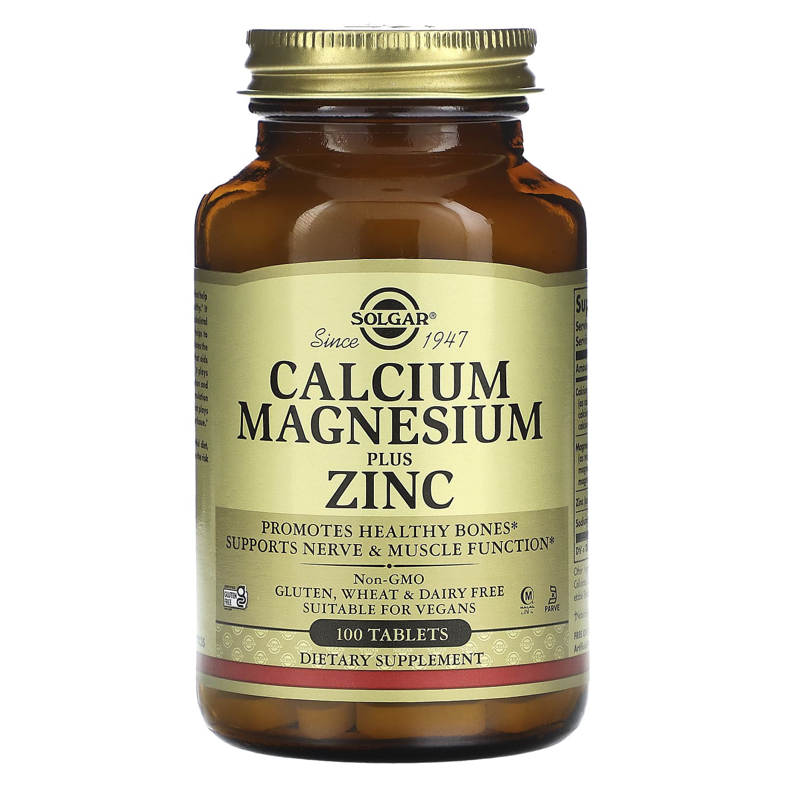 Кальцій, магній та цинк, Solgar Calcium Magnesium Plus Zinc, 100 таблеток