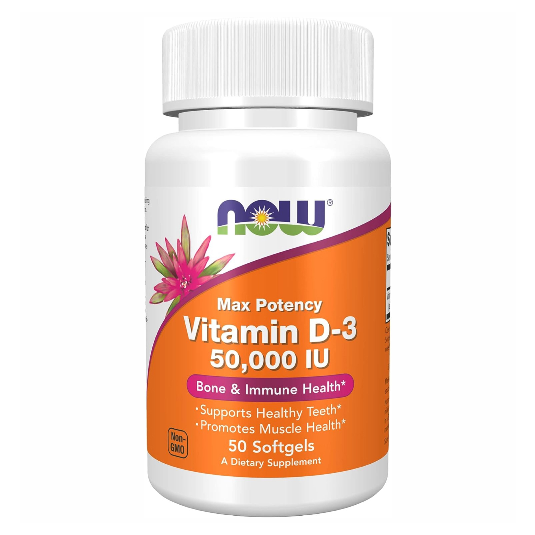Вітамін D3, Now Foods Max Potency Vitamin D-3, 50000 МО, 50 м'яких капсул