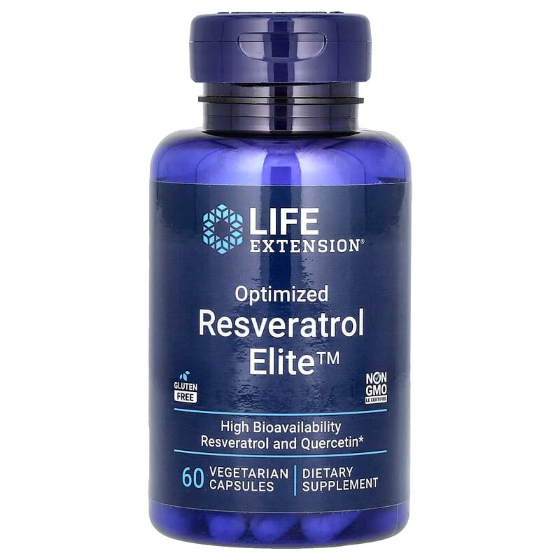 Ресвератрол, Life Extension Optimized Resveratrol Elite, 60 вегетаріанських капсул