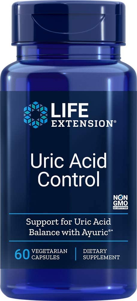 Контроль сечової кислоти, Life Extension Uric Acid Control, 60 вегетаріанських капсул