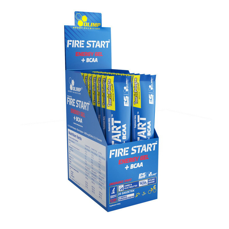 Енергетичний гель з BCAA, Olimp Nutrition Fire Start Energy Gel + BCAA, 36 г (Апельсин)