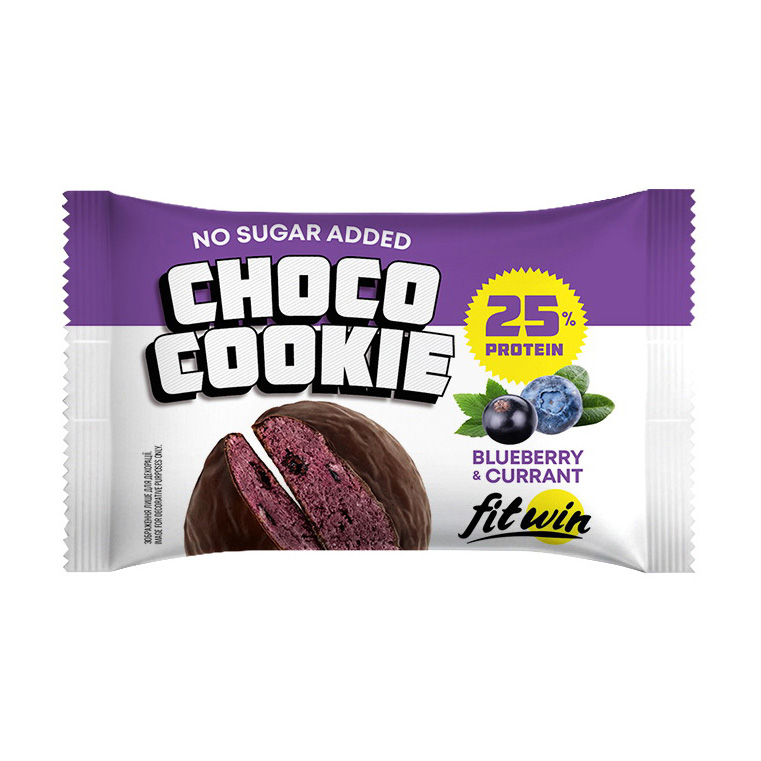 Протеїновий батончик, FitWin Choco Cookie, 40 г (Чорниця, Смородина)