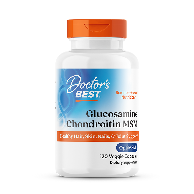 Глюкозамін, хондроїтин та МСМ, Doctor's Best Glucosamine Chondroitin MSM, 120 вегетаріанських капсул