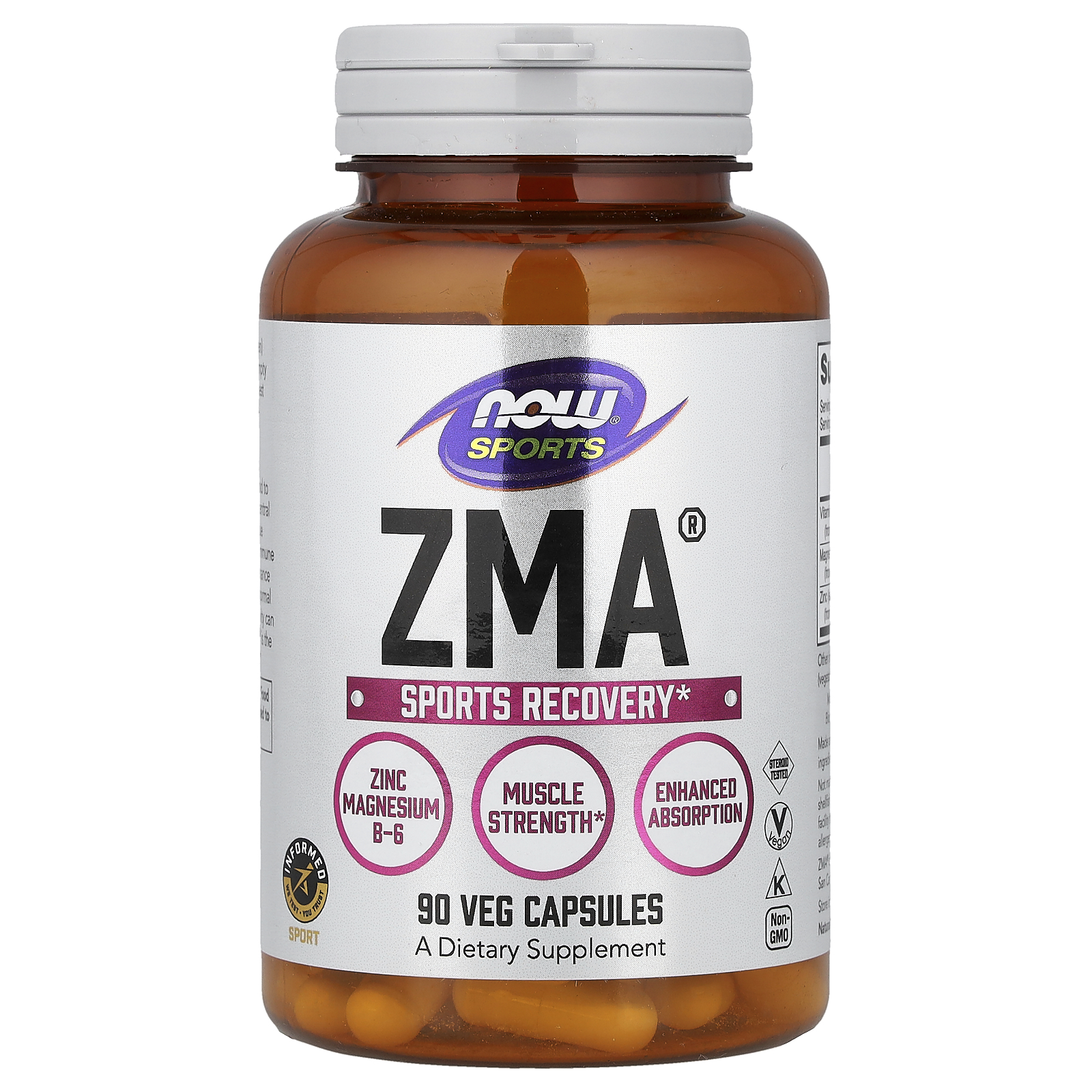 Цинк, магній та вітамін B6, Now Foods ZMA, 90 капсул