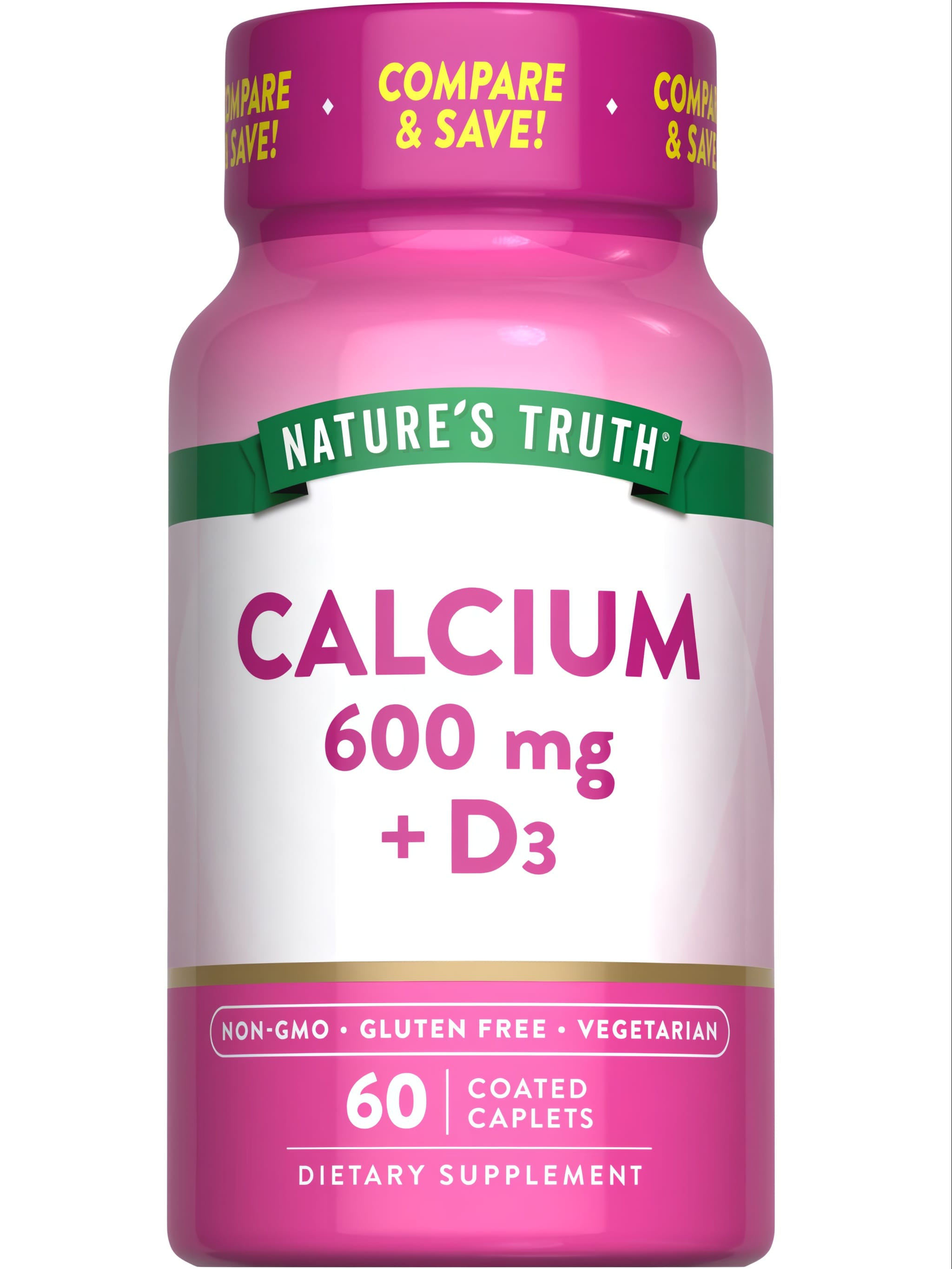 Кальцій + вітамін D3, Calcium + D3, Nature's Truth, 60 каплет