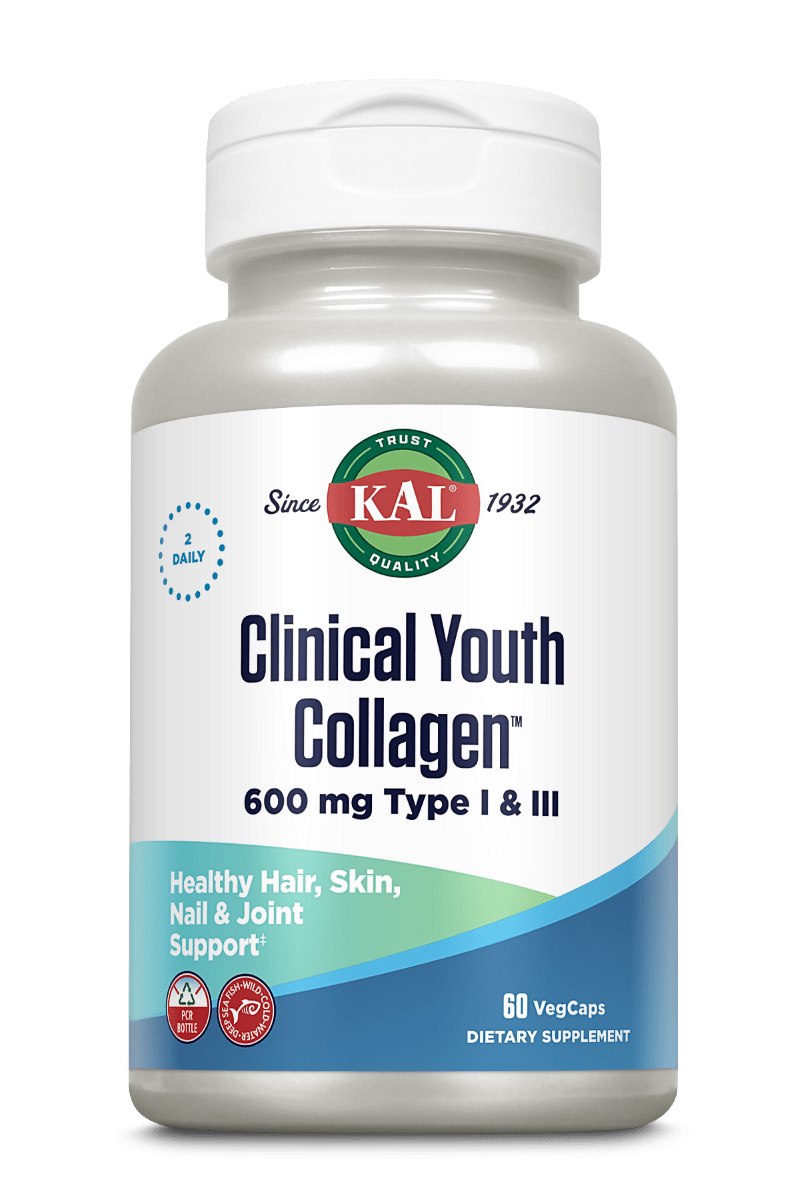 Колаген омолоджуючий, Kal Clinical Youth Collagen, 600 мг, 60 вегетаріанських капсул