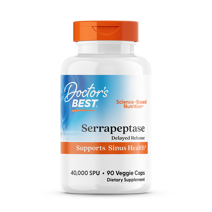Серрапептаза, Serrapeptase, Doctor's Best, 40 000 SPU, 90 капсул