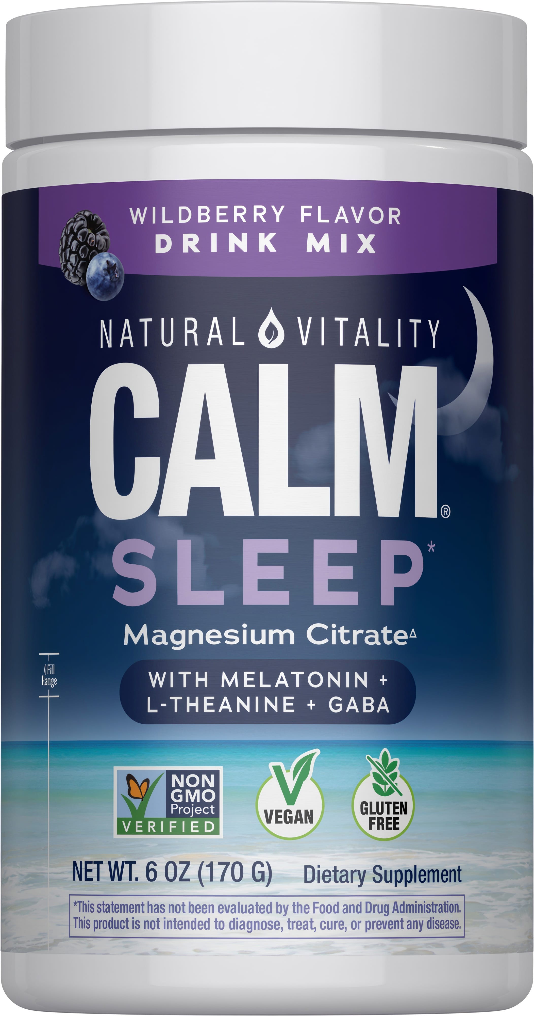 Напій для сну з магнієм, Natural Vitality Calm Specifics, Calmful Sleep, 170 г (Ягоди)