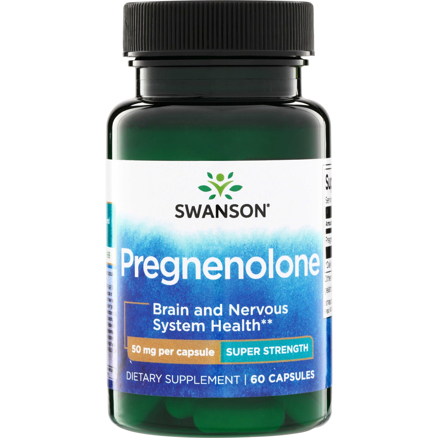 Прегненолон, Swanson Pregnenolone Super Strength, 50 мг, 60 капсул