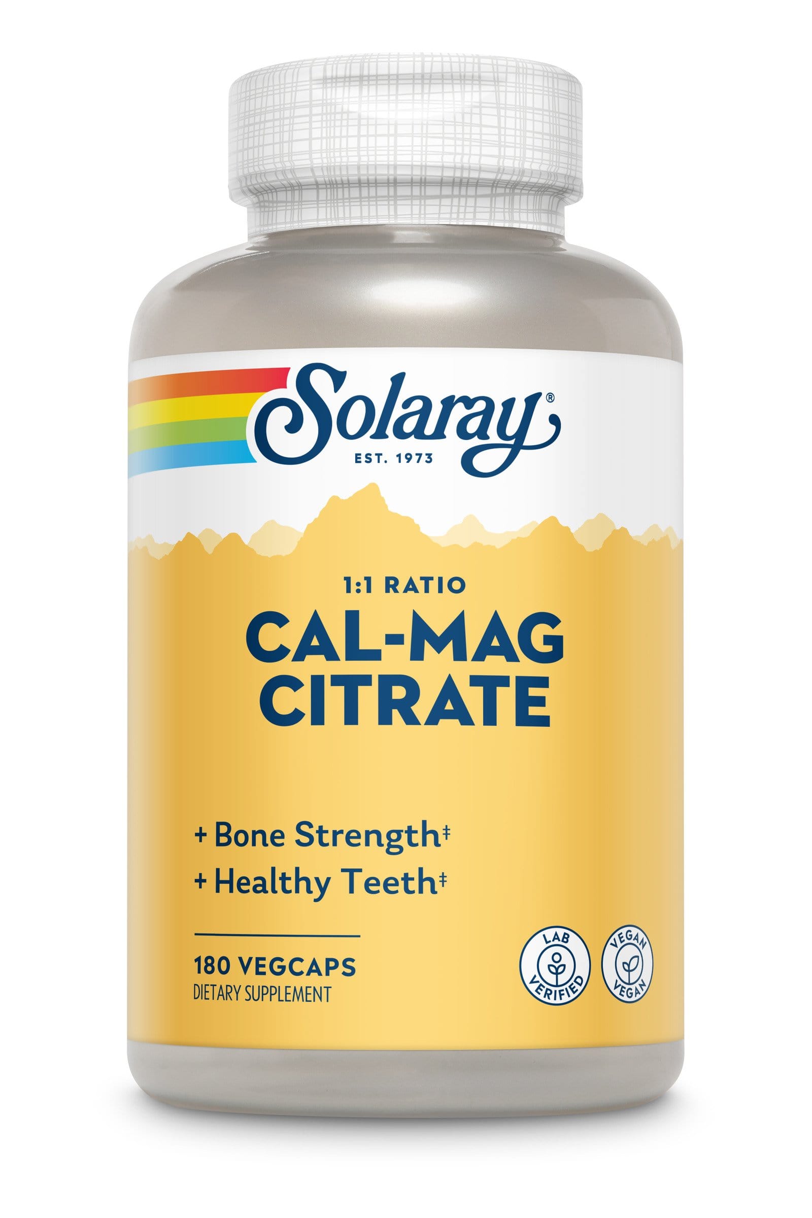 Кальцій та магній, Solaray Cal-Mag Citrate, 180 капсул