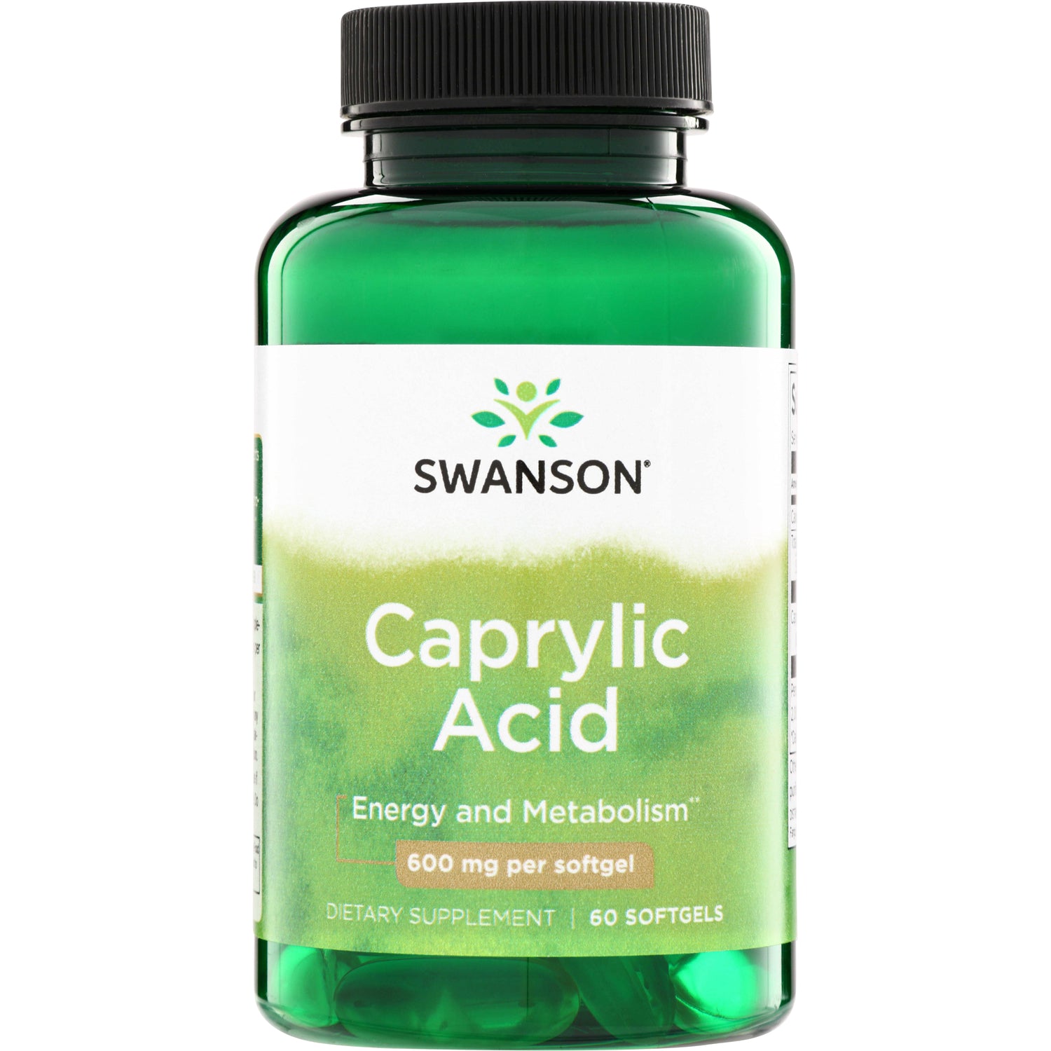 Каприлова кислота, Swanson Caprylic Acid, 600 мг, 60 м'яких капсул