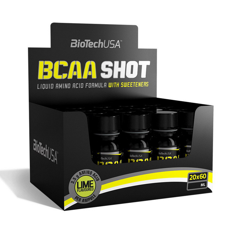 Амінокислоти BCAA, BioTech BCAA Shot zero carb (Лайм)