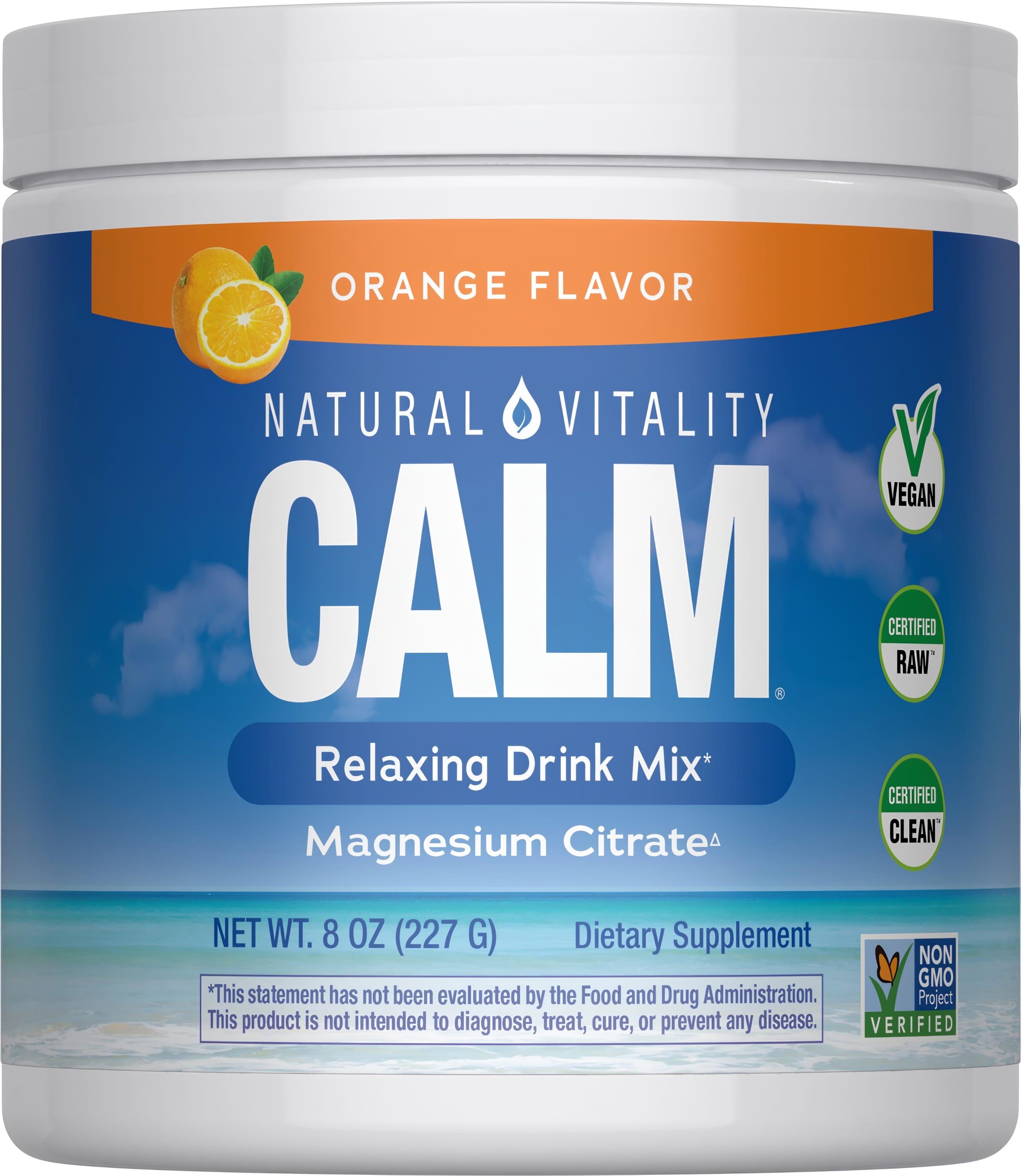 Антистресовий напій, смак апельсину, CALM, Orange, Natural Vitality, 226 гр