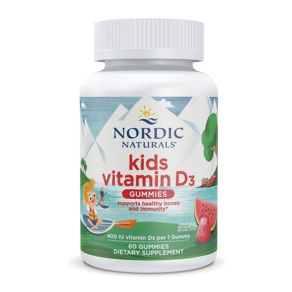 Вітамін D3 для дітей, Nordic Naturals Kids Vitamin D3 Gummies, 400 МО, 60 жувальних цукерок (кавун)