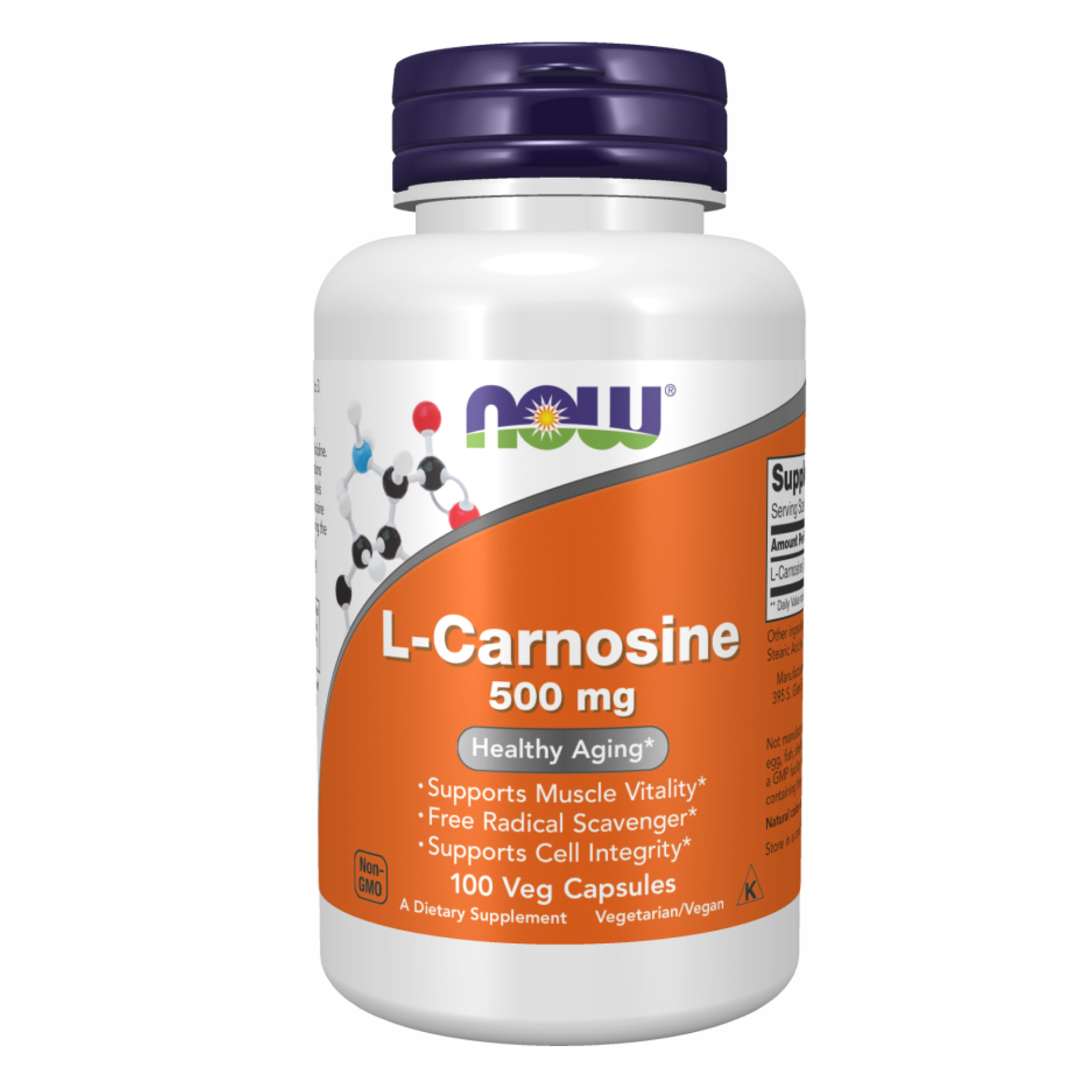 Карнозин, Now Foods L-Carnosine, 500 мг, 100 вегетаріанських капсул