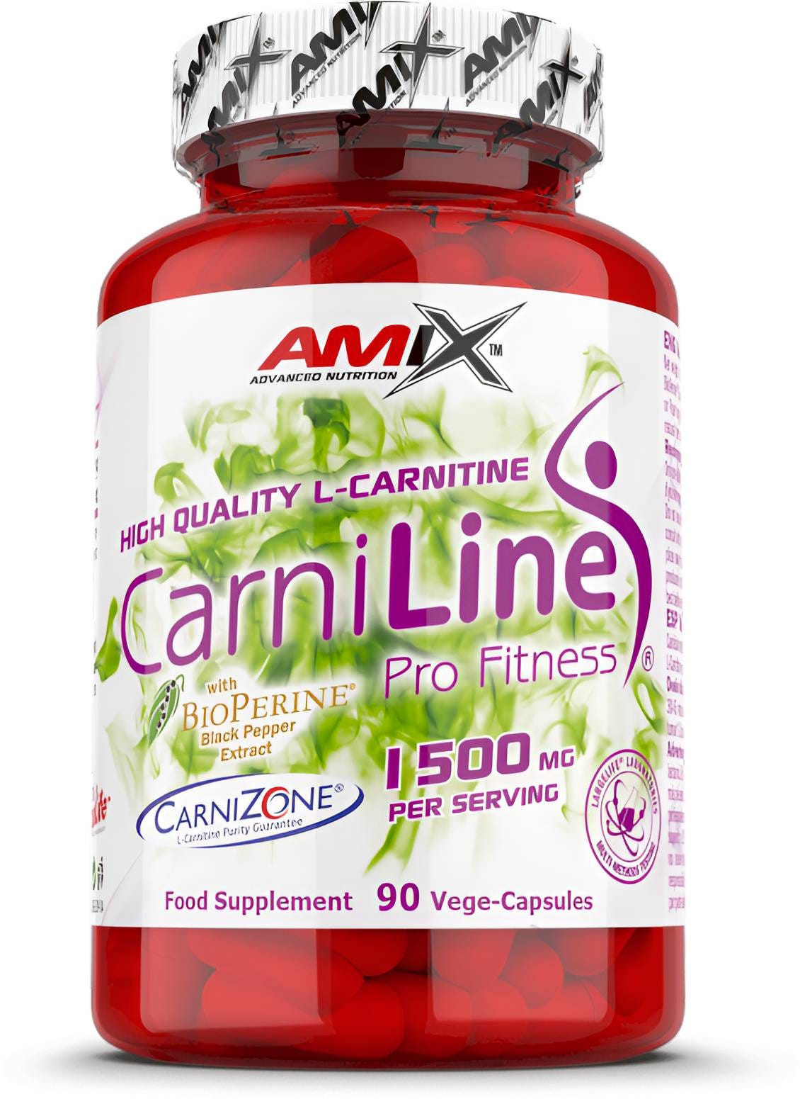 L-карнітин, Amix L-Carnitine (CarniLine), 1500 мг, 90 вегетаріанських капсул