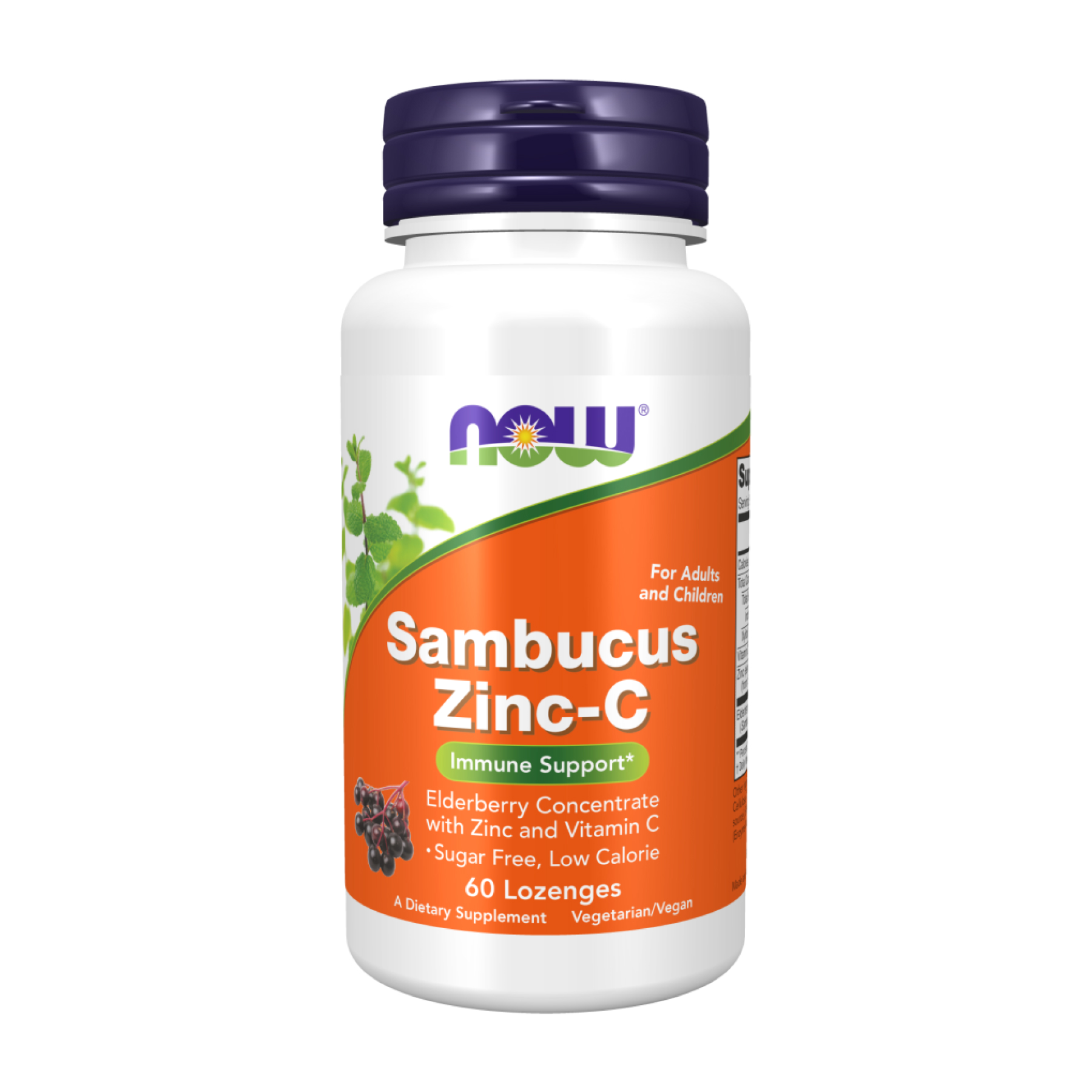Бузина з цинком і вітаміном С, Now Foods Sambucus Zinc-C, 60 пастилок
