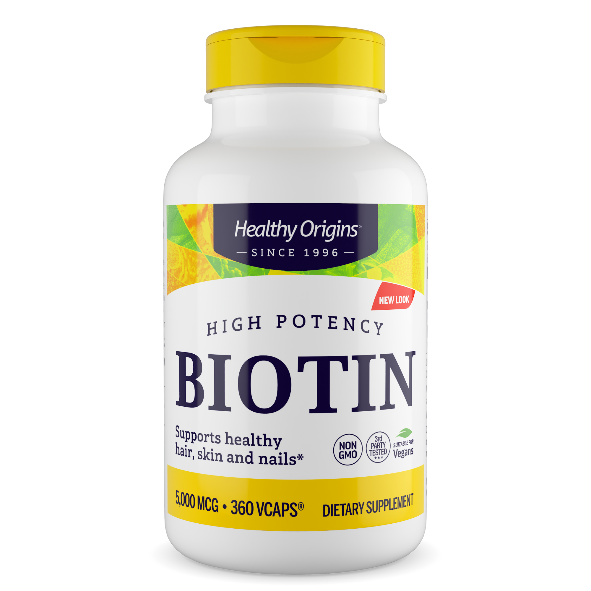 Біотин, Healthy Origins Biotin High Potency, 5000 мкг, 360 вегетаріанських капсул