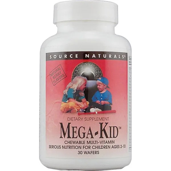 Мультивітаміни для дітей, Source Naturals Mega-Kid Chewable Multi-Vitamin, 30 жувальних таблеток (ягід)