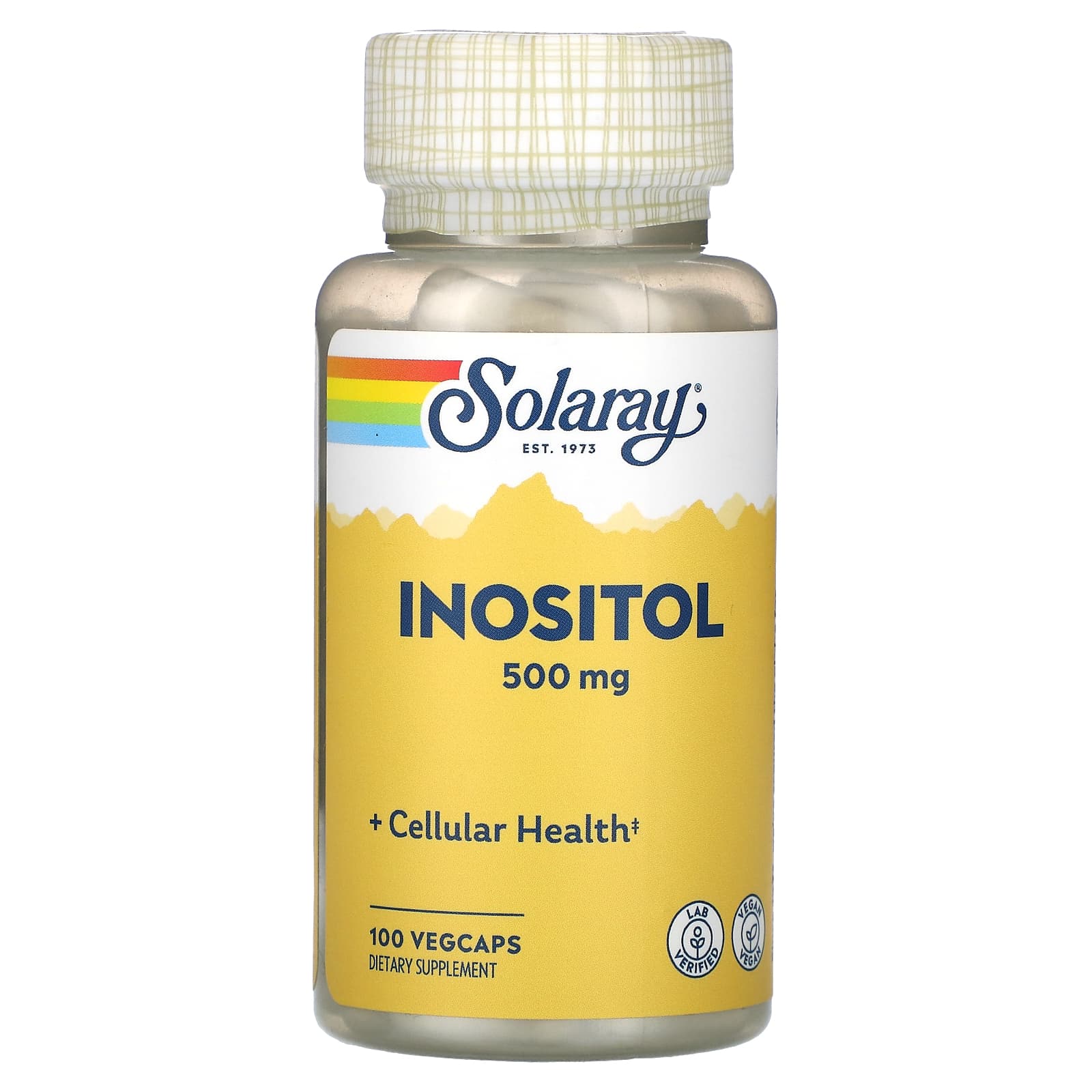 Інозітол, Inositol, Solaray, 500 мг, 100 вегетаріанських капсул