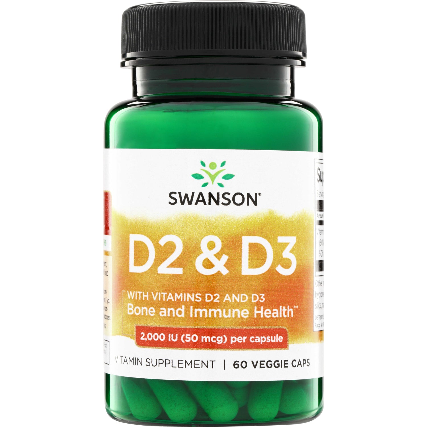 Вітамін D комплекс D2 та D3, Swanson Vitamin D Complex with Vitamins D-2, D-3, 2000 МО, 60 капсул