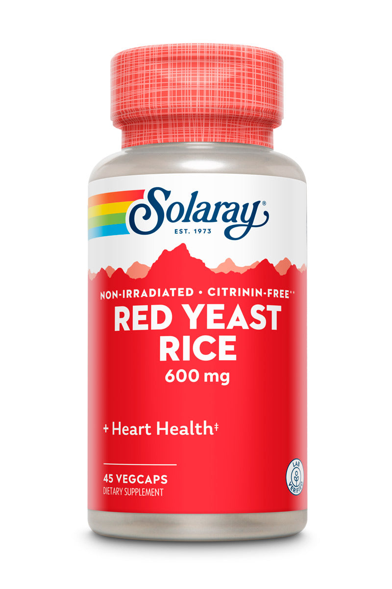 Червоний дріжджовий рис, Solaray Red Yeast Rice, 600 мг, 45 вегетаріанських капсул