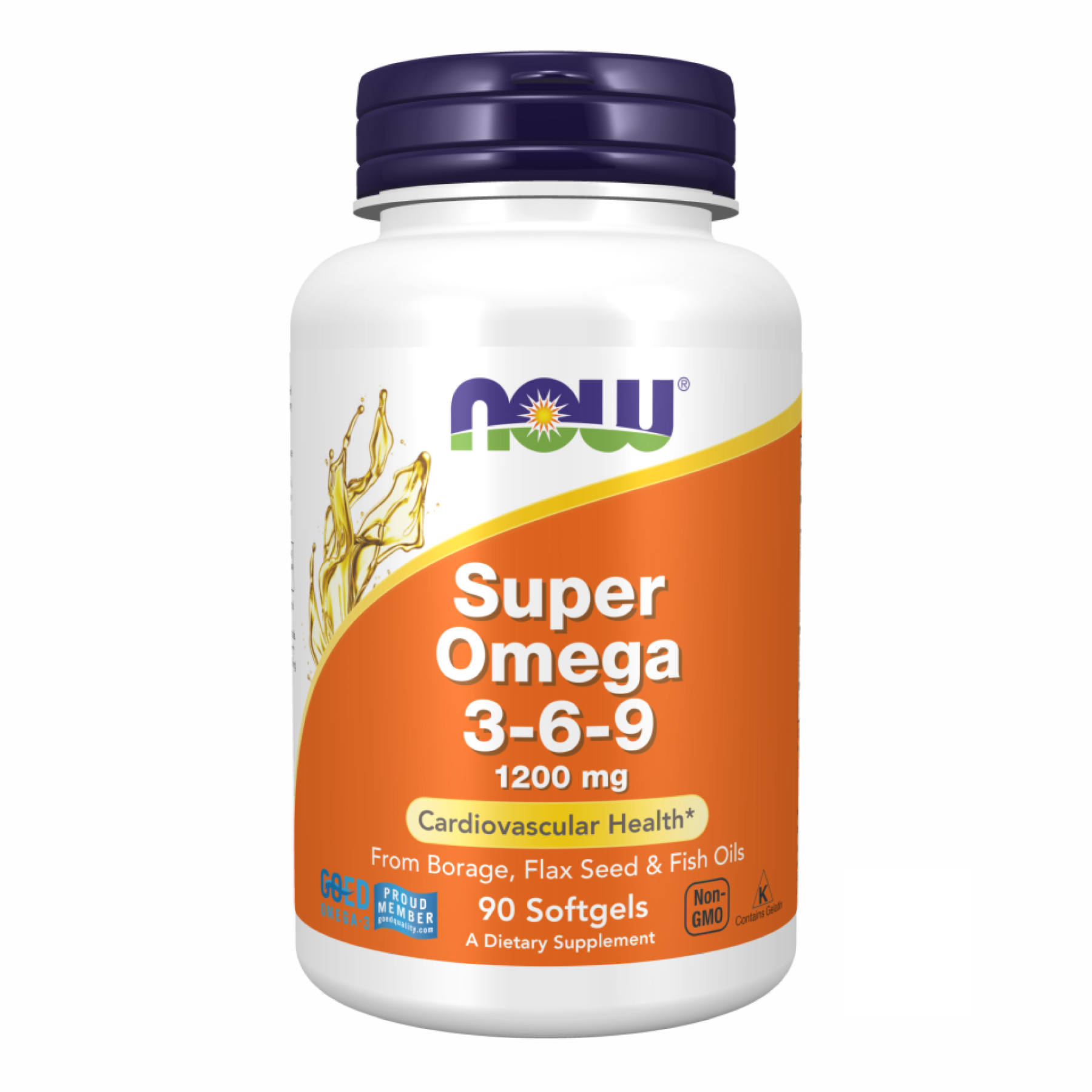 Омега 3-6-9, Now Foods Super Omega 3-6-9, 1200 мг, 90 м'яких капсул