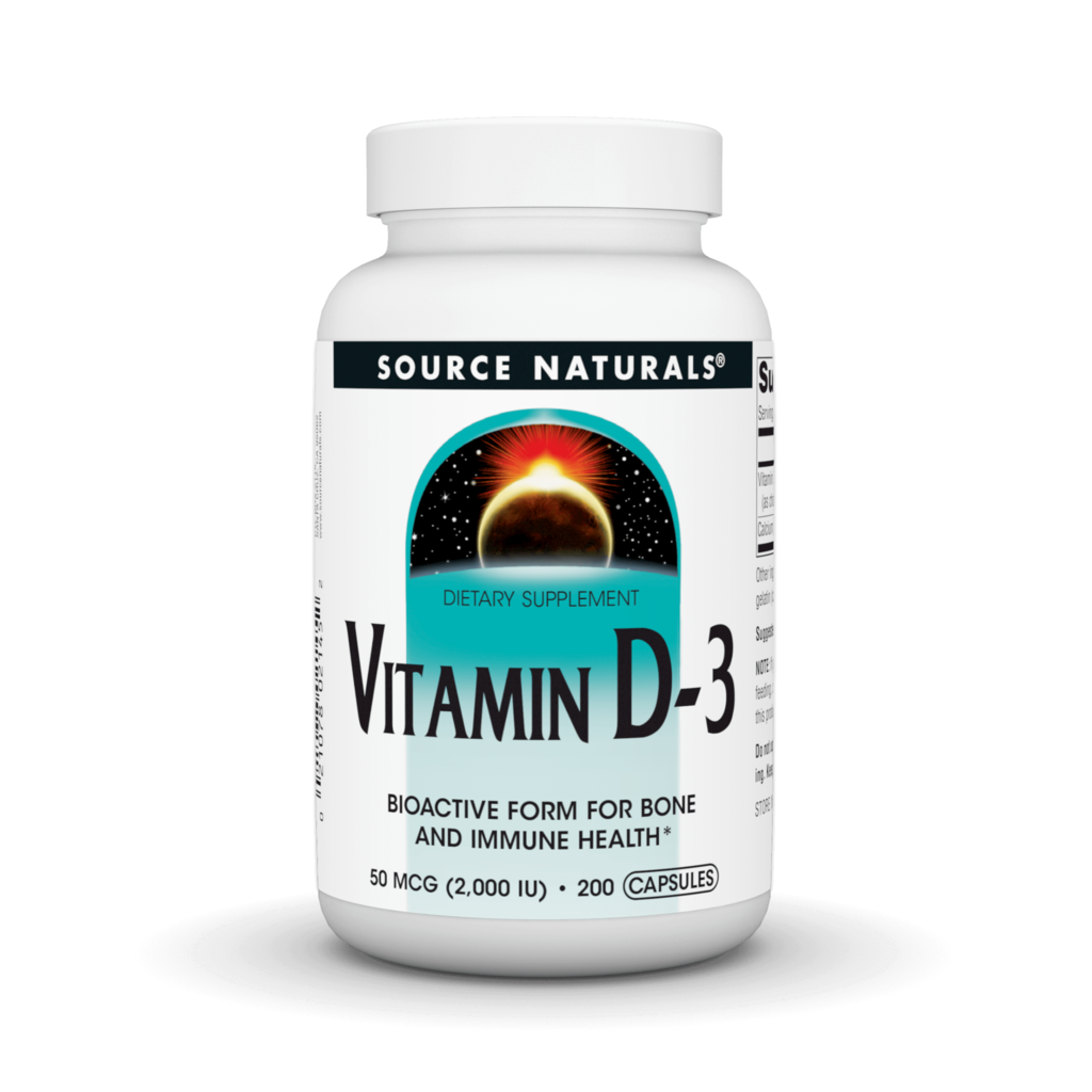 Вітамін D3, Source Naturals Vitamin D-3, 2000 МО, 200 капсул