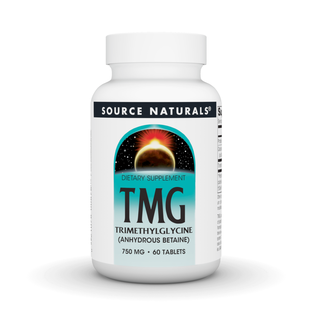 Триметилгліцин (ТМГ), Source Naturals TMG, 750 мг, 60 таблеток