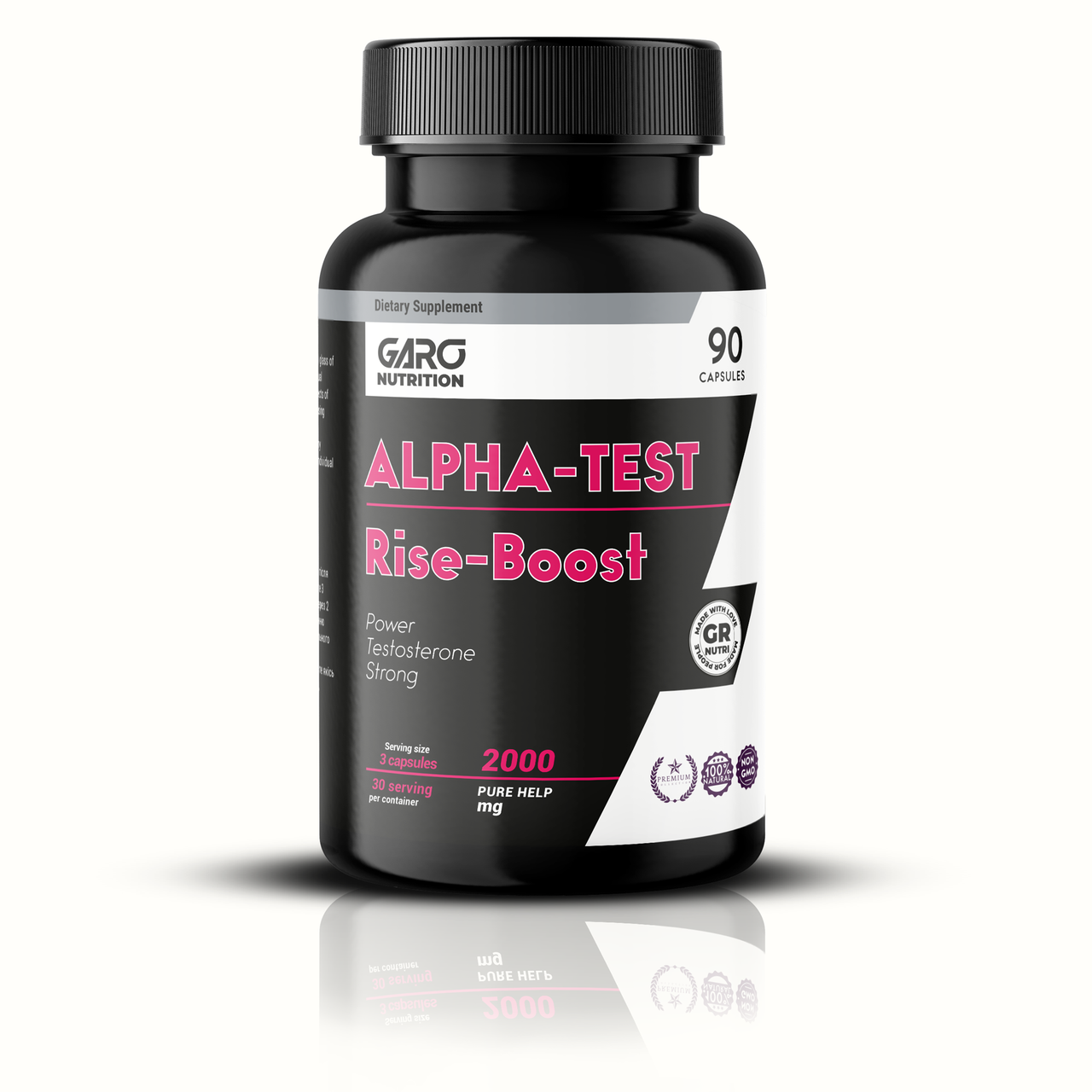 Тестостероновий бустер, Garo Nutrition Alfa Rise 2000, 2000 мг, 90 капсул