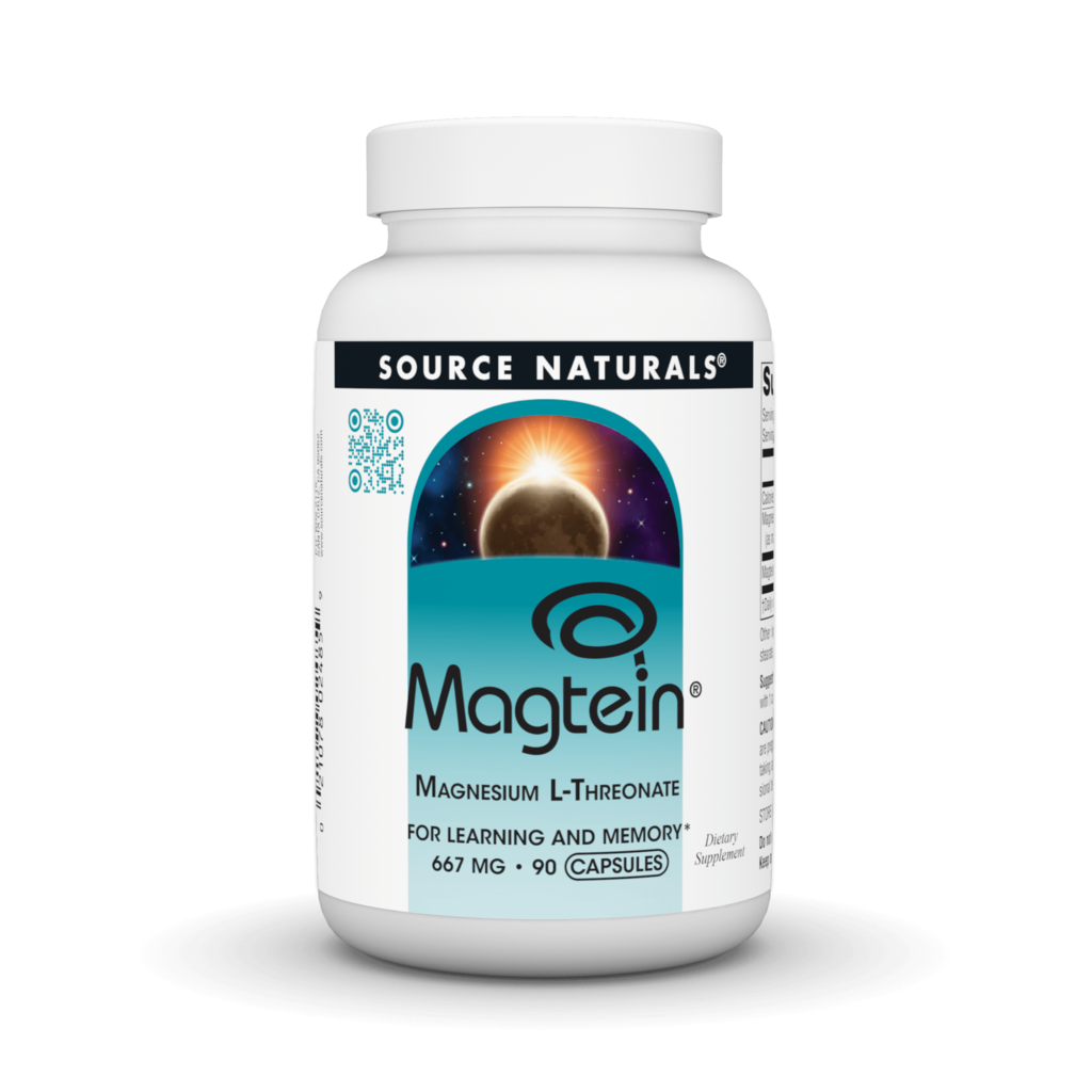 Магній L-треонат, Source Naturals Magtein Magnesium L-Threonate, 667 мг, 90 капсул
