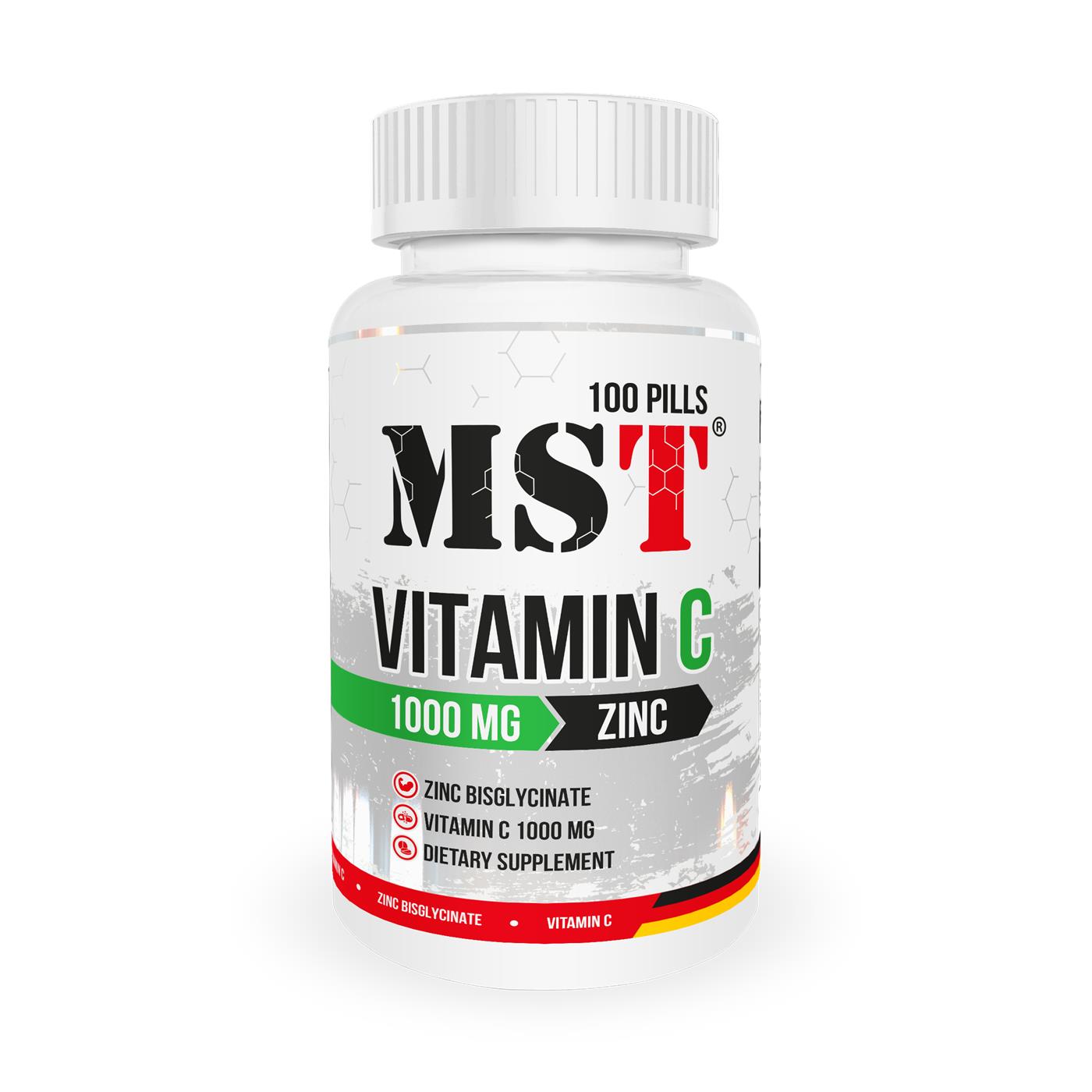 Вітамін C та цинк, MST Vitamin C 1000 mg + Zinc, 100 таблеток