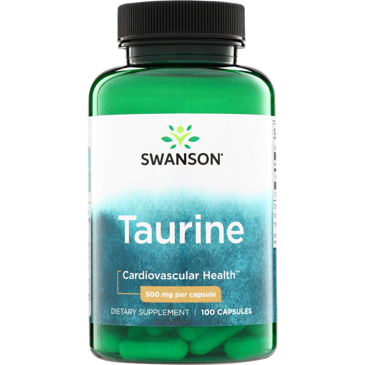 Таурин, Swanson Taurine, 500 мг, 100 капсул