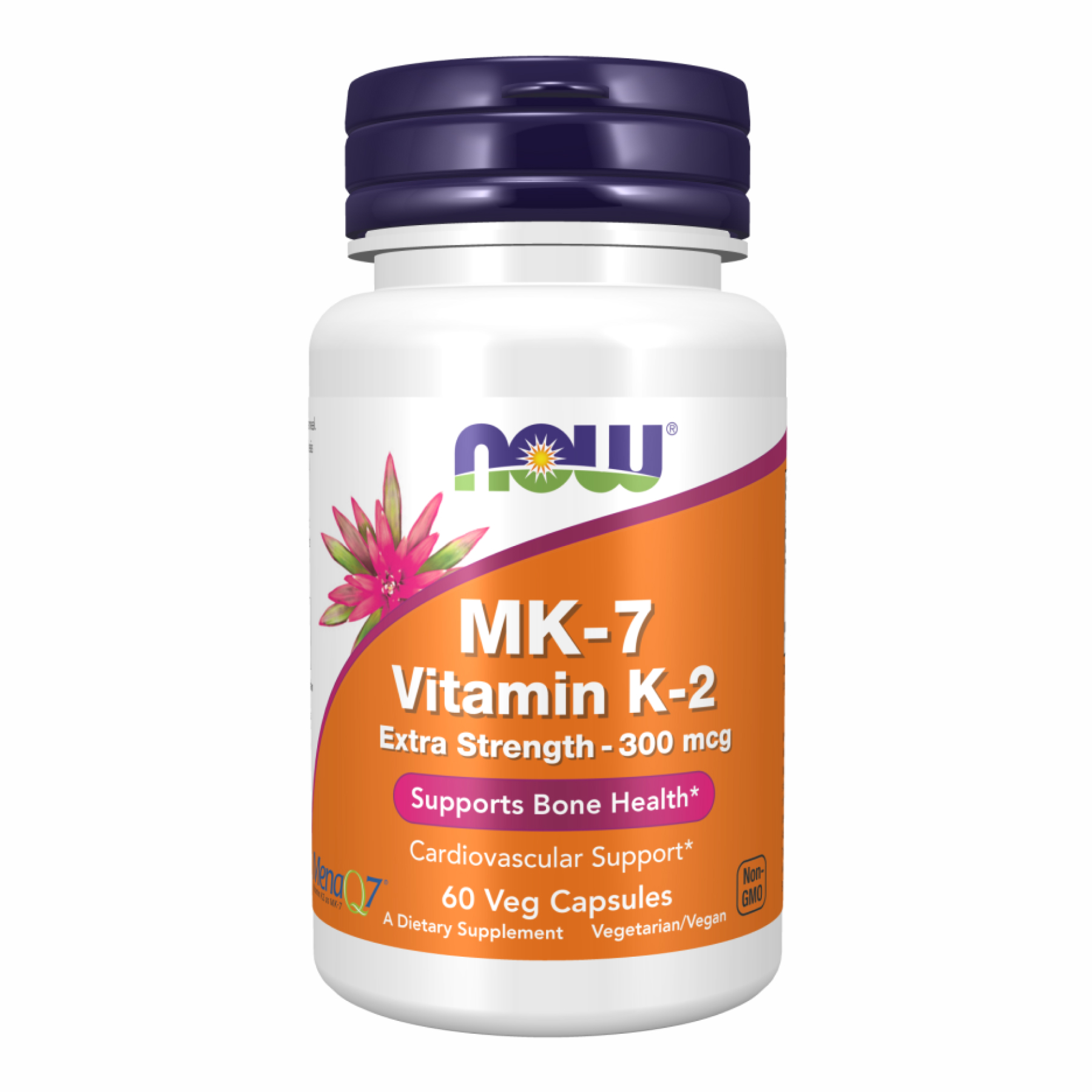 Вітамін K2, Now Foods MK-7 Vitamin K-2, 300 мкг, 60 вегетаріанських капсул