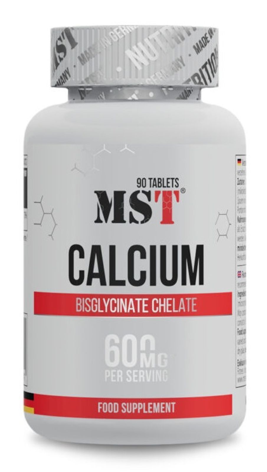 Кальцій бісгліцинат хелат, MST Calcium Bisglycinate Chelate 600 mg, 90 шт.