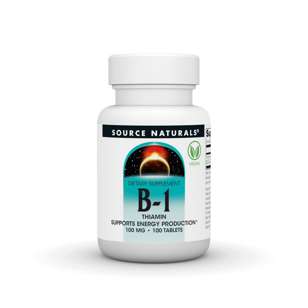 Вітамін B1 (тіамін), Source Naturals B-1 Thiamin, 100 мг, 100 таблеток